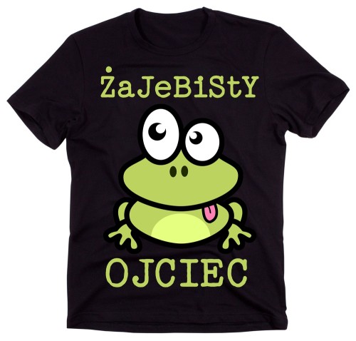 Wakacyjna koszulka dla Taty - ŻAJEBISTY OJCIEC Z ZIELONĄ ŻABĄ