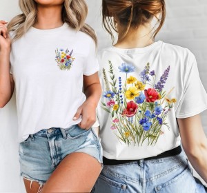 Koszulka z nadrukiem - kwiaty - wzór g18