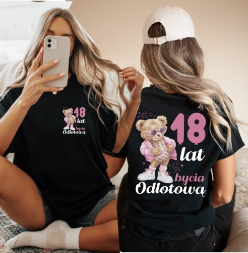 Damska koszulka NA 18 URODZINY - 18 lat bycia odlotową.jpg