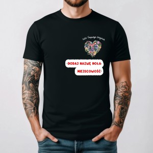 Męska koszulka dla koła gospodyń wiejskich serce z kwiatów.jpg