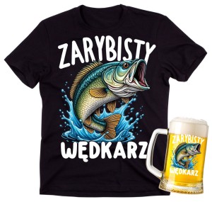 Prezent dla wędkarza - ZESTAW KOSZULKA ORAZ KUFEL ZARYBISTY WĘDKARZ