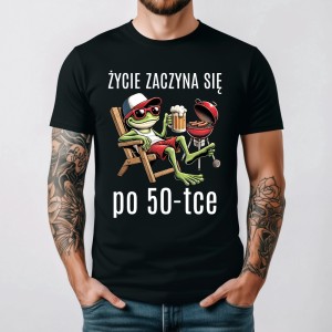 Męska koszulka na 50 urodziny - ŻYCIE ZACZYNA SIĘ PO 50 b.jpg