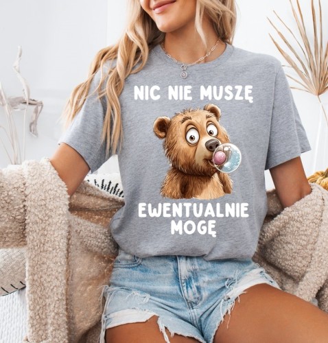 Fajna koszulka na prezent - NIC NIE MUSZĘ EWENTUALNIE MOGĘ