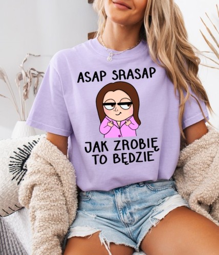 Fajna damska koszulka dla brunetki