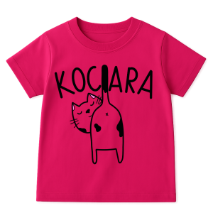 Różowa koszulka dla dziewczynki uwielbiającej koty - KOCIARA