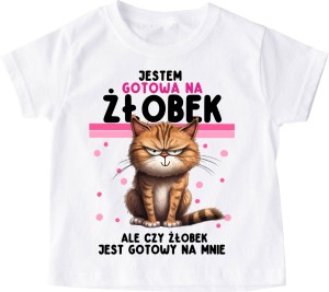 koszulka dla dziewczynki do żłobka kot