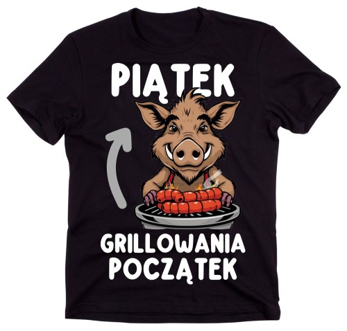 Śmieszna koszulka dla szwagra - piątek grillowania początek.jpg