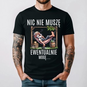 NIC NIE MUSZĘ EWENTUALNIE MOGĘ - CZARNA MĘSKA KOSZULKA Z NADRUKIEM.jpg