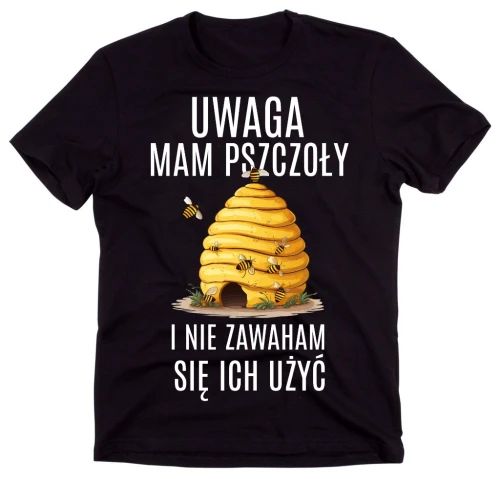 KOSZULKA  DLA PSZCZELARZA ,UWAGA MAM PSZCZOŁY.webp