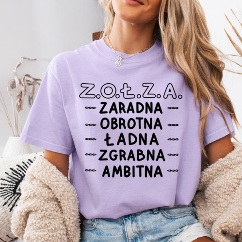 Fiołkowa koszulka damska ZOŁZA ZARADNA OBROTNA.jpg