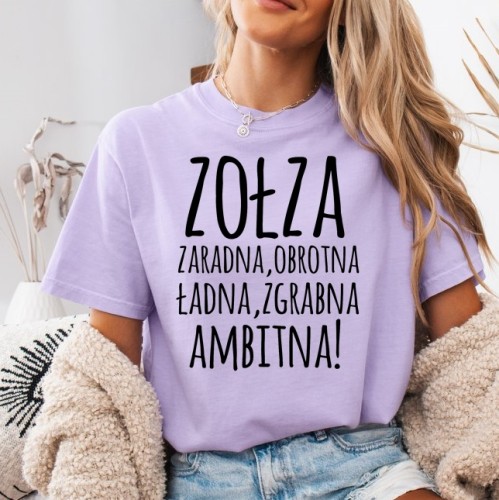 Fiołkowa koszulka damska ZOŁZA ZARADNA OBROTNA C.jpg