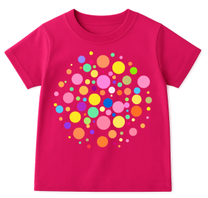 Koszulka  w kropki na DZIEŃ KROPKI DO PRZEDSZKOLA - KOLOR KOSZULKI FUKSJA