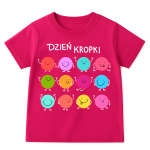 Różowa koszulka w kropki na DZIEŃ KROPKI DO PRZEDSZKOLA 