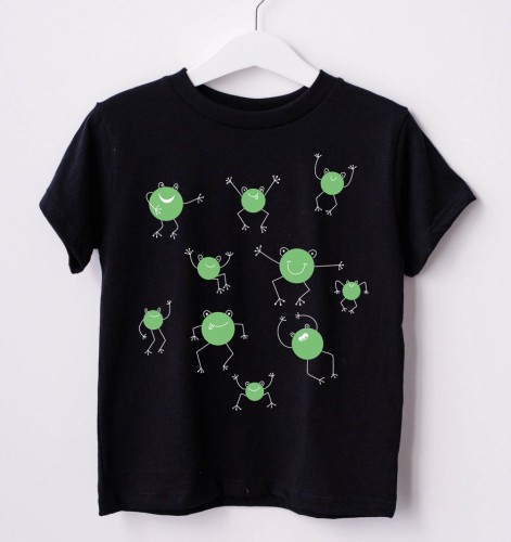 Koszulka dla dziecka na dzień kropki - w śmieszne kropki żabki.jpg