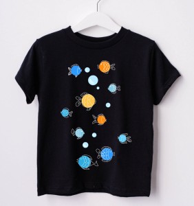 Koszulka dla dziecka na dzień kropki - w śmieszne kropki RYBKI  WZÓR KROPKI32