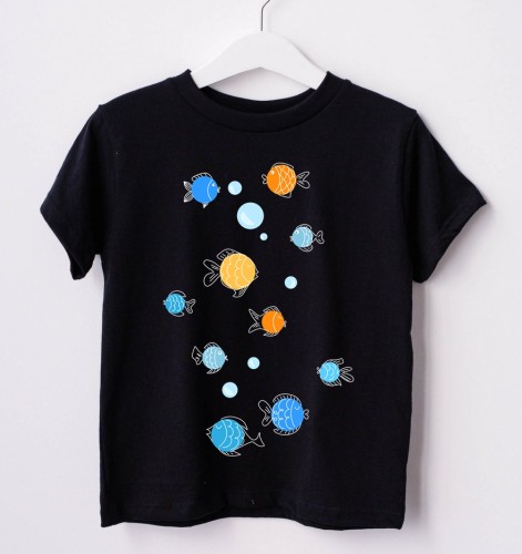 Koszulka dla dziecka na dzień kropki - w śmieszne kropki RYBKI.jpg