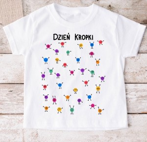 Koszulka dla dziecka w kropki na DZIEŃ KROPKI DO przedszkola - wzórkropki23