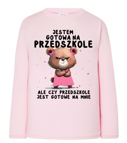Różowa koszulka - JESTEM GOTOWA NA PRZEDSZKOLE Z DŁUM RĘKAWKIEM.jpg