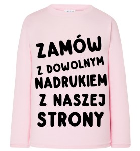 Różowa koszulka z długim rękawkiem dla dziewczynki z dowolnym nadrukiem.jpg