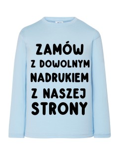 Niebieska koszulka z długim rękawkiem dla chłopczyka z dowolnym nadrukiem z naszej strony.jpg