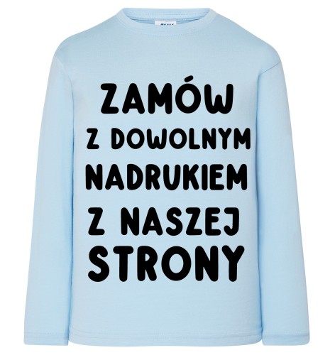 Niebieska koszulka z długim rękawkiem dla chłopczyka z dowolnym nadrukiem z naszej strony.jpg