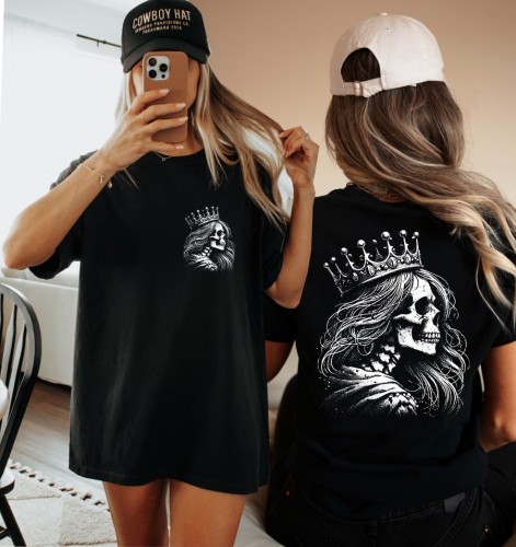 Czarna damska koszulka z czaszką na plecach.jpg