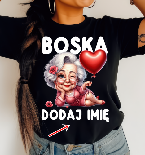 Fajna damska koszulka NA PREZENT BOSKA Z IMIENIEM