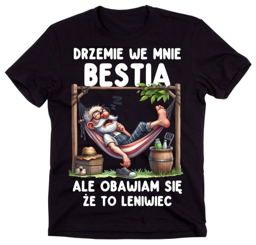 Śmieszna koszulka DRZEMIE WE MNIE BESTIA.jpg