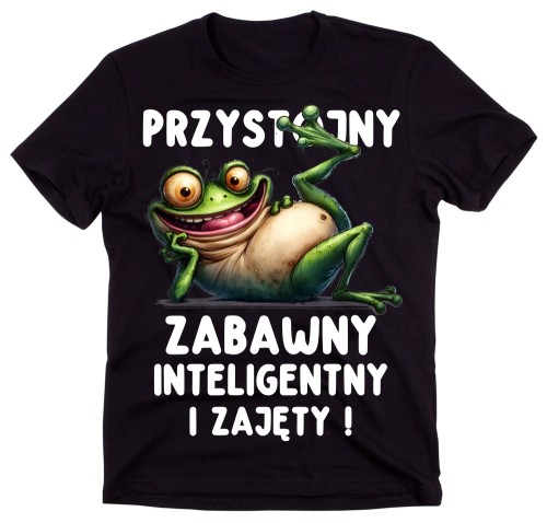 Śmieszna koszulka dla męża chłopaka PRZYSTOJNY ZABAWNY inteligentny ALE ZAJĘTY.jpg