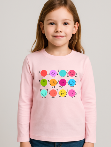 Różowa koszulka na DZIEŃ KROPKI W KROPKI Z DŁUM RĘKAWKIEM