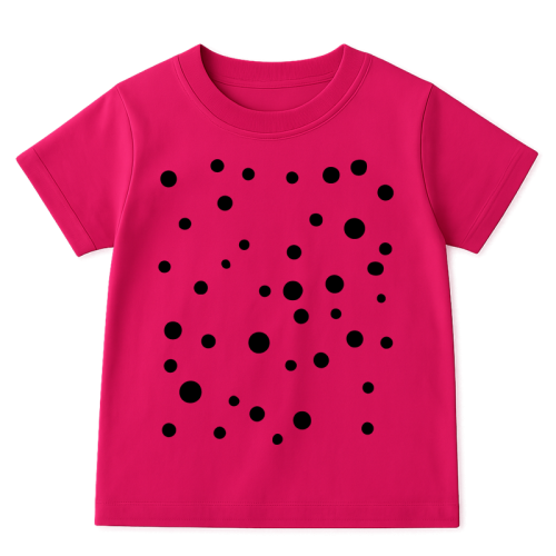 Różowa koszulka w czarne kropki dla dziewczynki na Dzień kropki.png