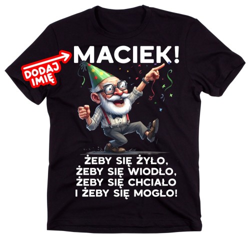 Personalizowana Męska koszulka na urodziny z życzeniami