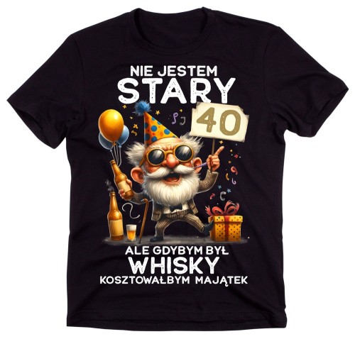 Męska koszulka na 40 urodzIny - NIE JESTEM STARY.jpg