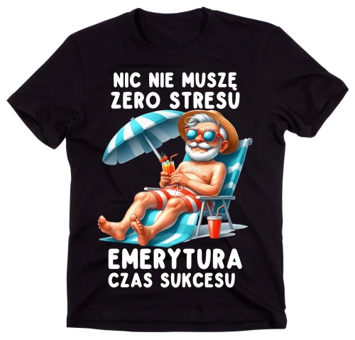 czarna koszulka NIC NIE MUSZĘ JESTEM NA EMERY.webp