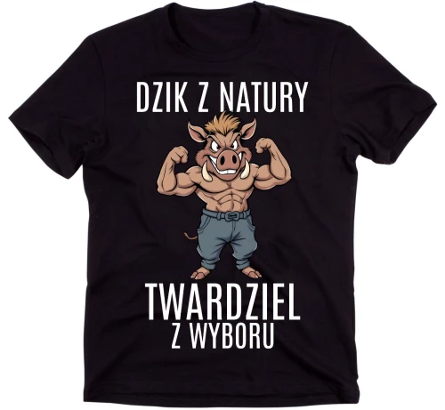 KOSZULKA MĘSKA DZIK Z NATURY TWARDZIEL.webp