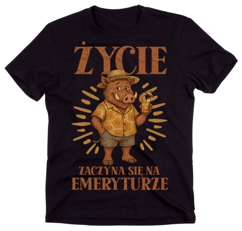 Koszulka dla emeryta - życie zaczyna się na emeryturze