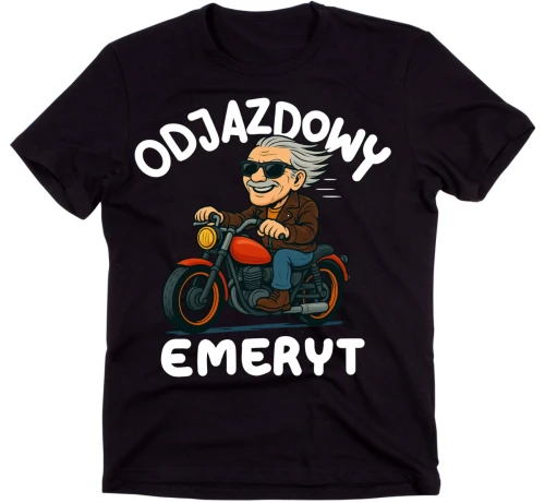 Męska koszulka dla emeryta - ODJAZDOWY EMERYT