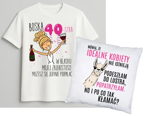 Zestaw na 40 urodziny - PREZENT NA 40 PODUSZKA ORAZ KOSZULKA.webp