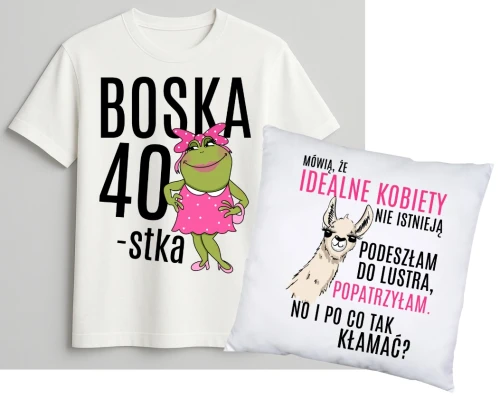 Zestaw na 40 urodziny - PREZENT NA 40 PODUSZKA ORAZ KOSZULKA.webp
