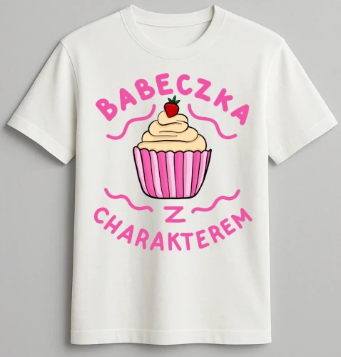 koszulka biała babeczka z charakterem.webp