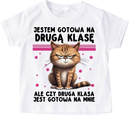 Koszulka dla dziewczynki na rozpoczęcie 2 klasy - JESTEM GOTOWY NA 2 KLASĘ.jpg