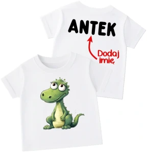 Koszulka dla Dziecka z imieniem oraz Dinozaurem 