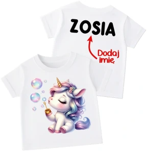 Koszulka dla dziewczynki z unicornem  oraz imieniem - wzór unicorn201