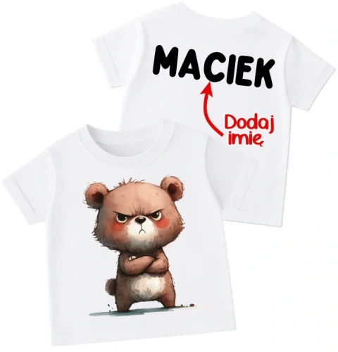 Koszulka dla chłopczyka z imieniem i misiem.webp