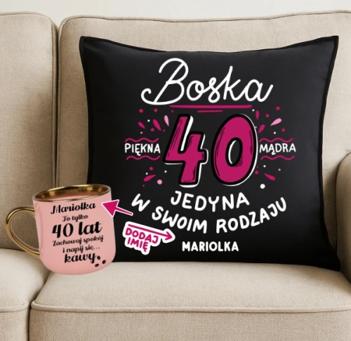Personalizowany Zestaw prezentowy na 40 urodziny - BOSKA 40 LATKA JESYNA W SWOIM RODZAJU.webp