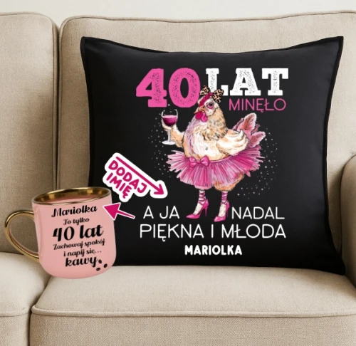 Personalizowany Zestaw prezentowy na 40 urodziny - BOSKA 40 LATKA JEDYNA W SWOIM RODZAJU.webp