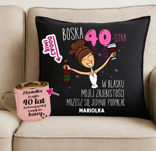 Personalizowany Zestaw prezentowy na 40 urodzi dla koleżanki BRUNETKI.webp