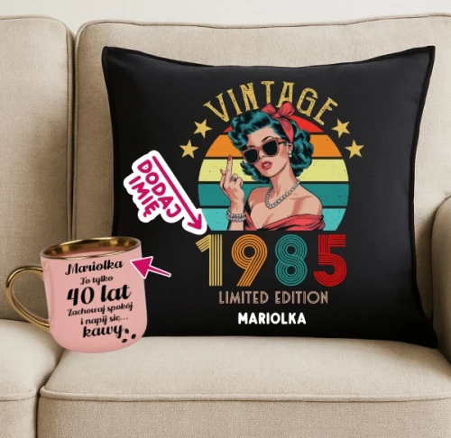 Personalizowany Zestaw prezentowy na 40 urodziny - VINTAHE 1985.webp