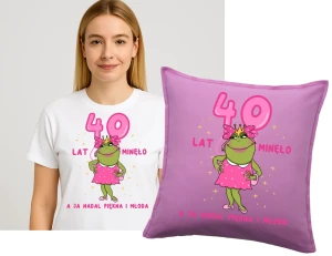 Zestaw prezentowy na 40 urodziny - poduszka na 40 oraz koszulka na 40 urodziny