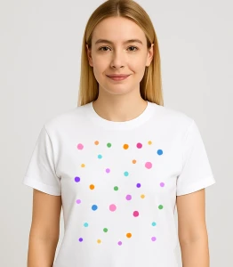 Damska koszulka na Dzień kropki W KOLOROWE KROPKI 